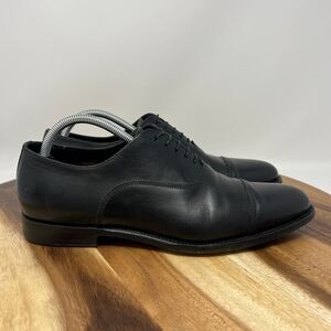 Santoni Men’s Size 8.5 Oxford Black Leather Lace Up Dress Shoes